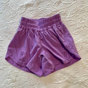 Lululemon - Track That Mid-Rise Lined Short - 5” -  Size 0 Purple Blossom